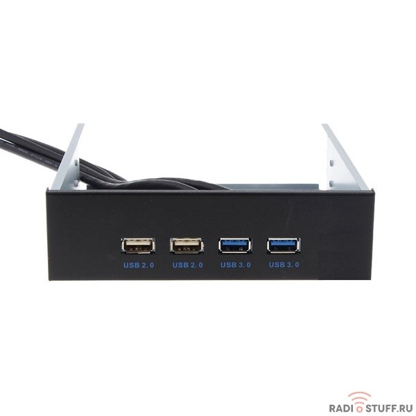 Exegate EX269460RUS Фронтальная панель U5H-614,  5.25", 2х USB + 2х USB 3.0, черная