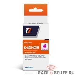 T2 CLI-521M Картридж (IC-CCLI-521M) для  Canon PIXMA iP3600/4600/4700/MP540/620/630/980, пурпурный, с чипом