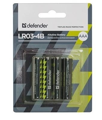 Батарея ALKALINE AAA 1.5V LR03-4B 4PCS 56002 DEFENDER