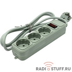 Exegate EX221177RUS Сетевой фильтр Exegate SP-3-1.8G (3 розетки, 1.8м, евровилка, серый)