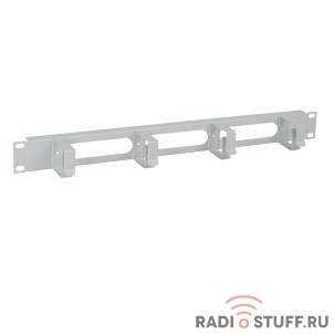 Кабельный органайзер 19", 1U, 4 кольца, серый, ITK