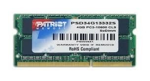 Модуль памяти для ноутбука 4GB PC10600 DDR3 SO PSD34G13332S PATRIOT