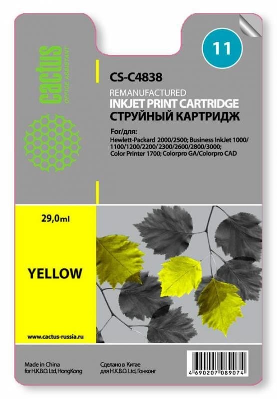 Картридж YELLOW NO.11 29ML CS-C4838 CACTUS