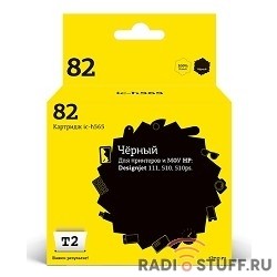 T2 CH565A Картридж (IC-h565) струйный №82 для HP Designjet 111/510/510ps, черный, с чипом