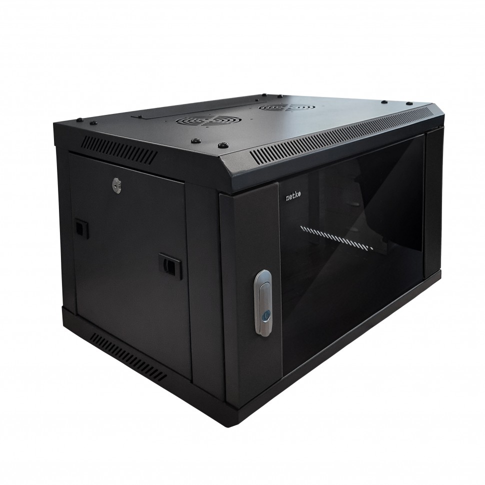 Шкаф настенный 12U серия WMA (Wall Maestro) (600х600х635), передняя дверь стекло, разборный, черный Netko  "А"