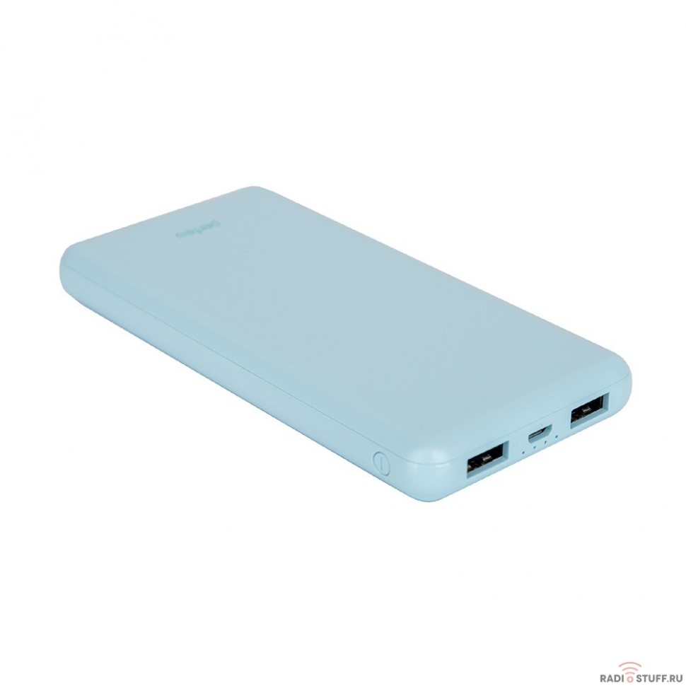 Perfeo Powerbank COLOR VIBE 10000 mah + Micro usb /In Micro usb /Out USB 1 А, 2.1A/ Blue (PF_D0166)