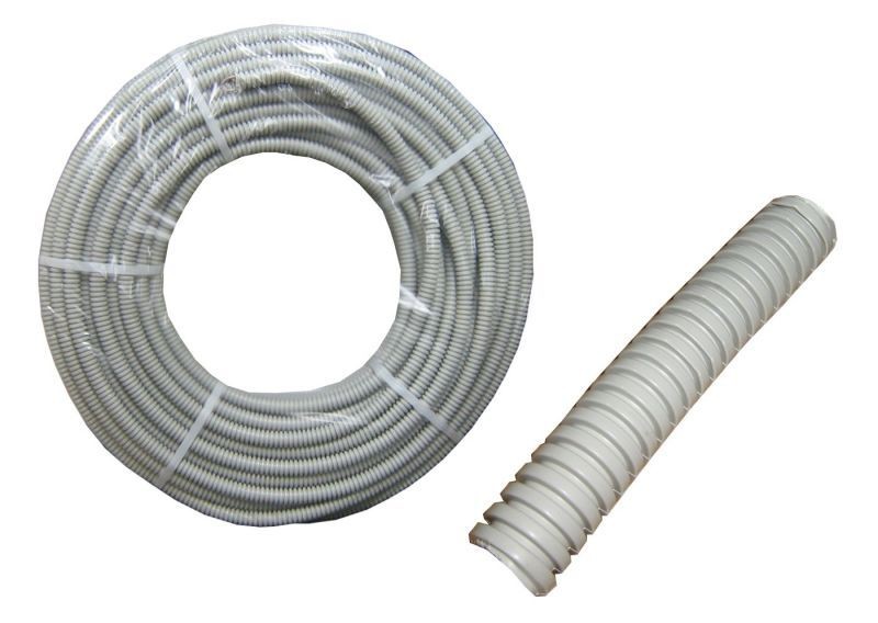 Труба гофрированная, ПВХ, легкая, с зондом, d40 мм, серая, 25м "УП"